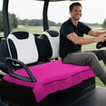 thumbnail image 4 of Bulopur Purple Golf Cart Seat Covers for 2-Person Seats Breathable Golf Cart Seat Towel Blanket with 4 Front Pockets& Nonskid Bottom Fits for EZGO, Yamaha, Club Car, 4 of 8