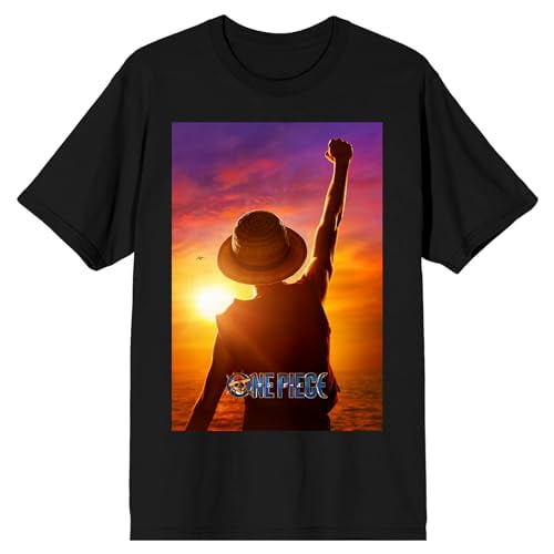 One Piece (Live Action) Monkey D. Luffy Men's Black Short Sleeve Tee-3XL