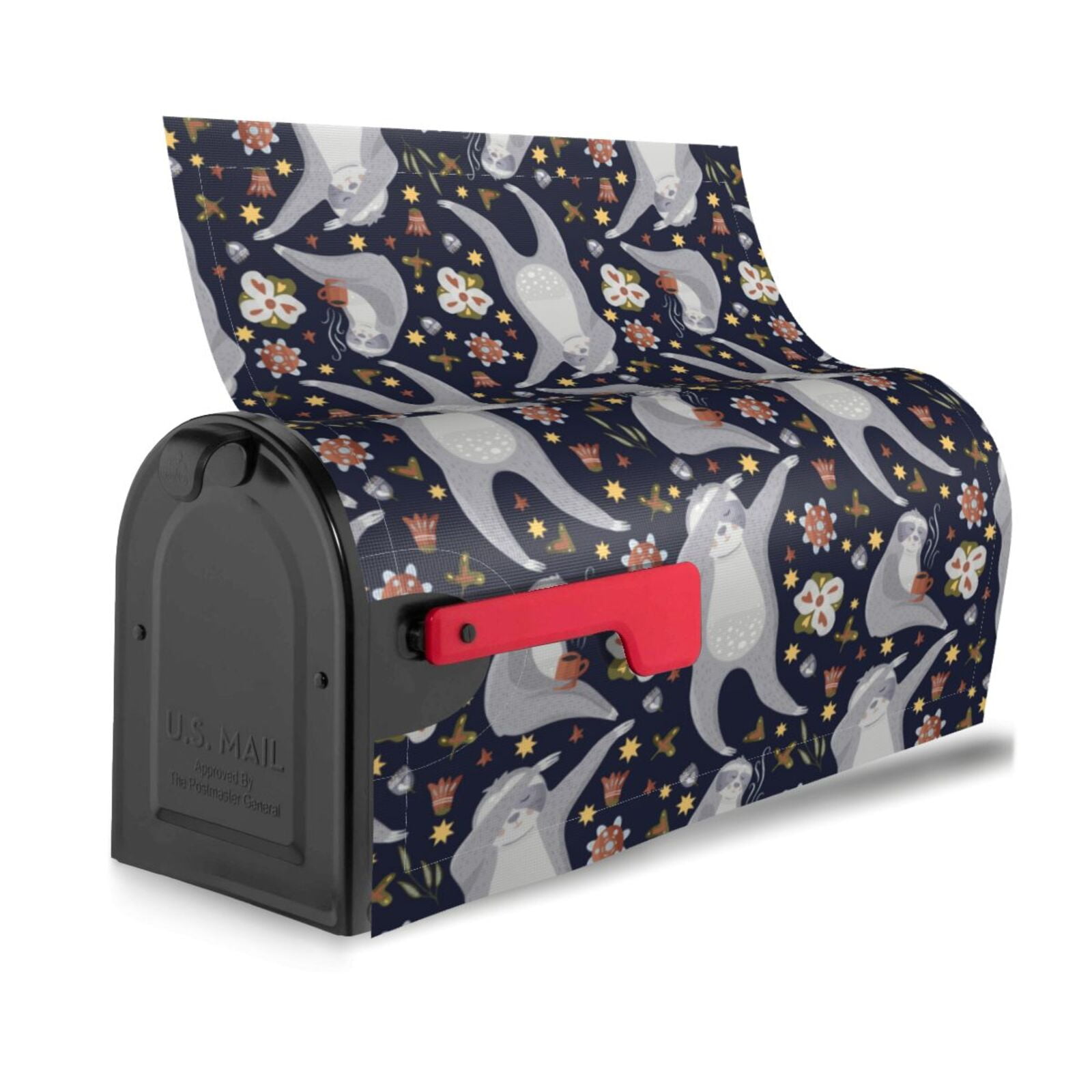 Logiee Sloths Dancing Print Post Letter Box Wrap Decor, Mailbox Cover Suitable for Standard Mailbox and Large Size Mailbox,Outdoor Yard Decoration-21x18 in