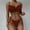 Coffee, variant on Womens Bikini Sets,Halter Ruffled Front Wrap Crossover Graphic High Waisted Swimwear,Bathing Suit for Women Summer Clearance