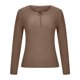 thumbnail image 4 of Puntoco Suéter De Mujer Con Cuello En V Botón De Manga Larga Suéter De Punto Camisa De Fondo Tops Blusa Liquidación De Navidad Puntoco Puntoco-3751, 4 of 7