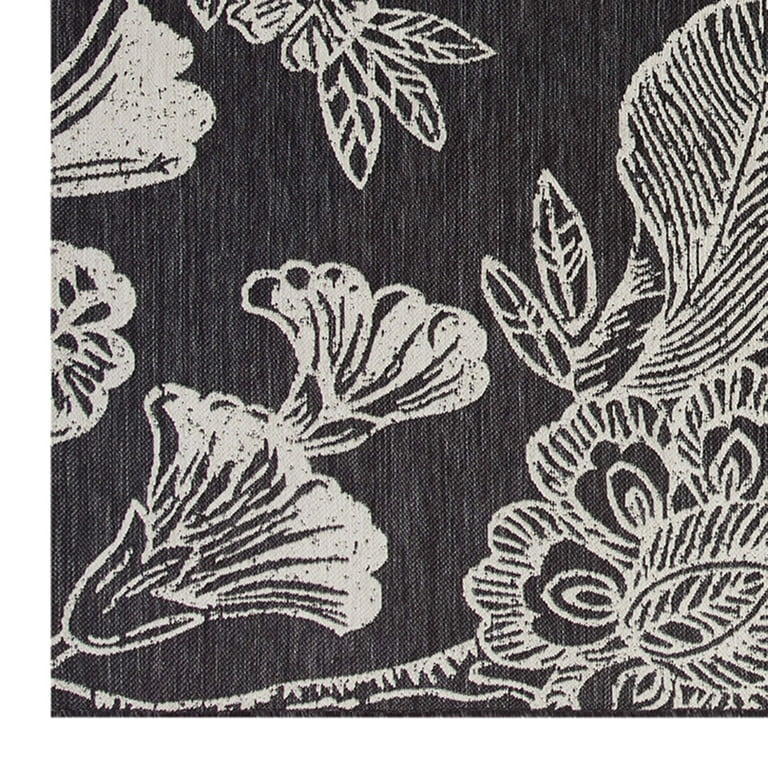 【新品】Flower Floor Mat  / Black × White Amazon.com: Poeticcity Vintage Black Grey White Floral