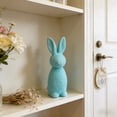 thumbnail image 5 of Flocked Easter Bunny Figurines Spring Standing Moss Rabbit Tabletop Decoration Cute Foam Rabbits Statue for Home Party Book Shelf Decor, 5 of 6