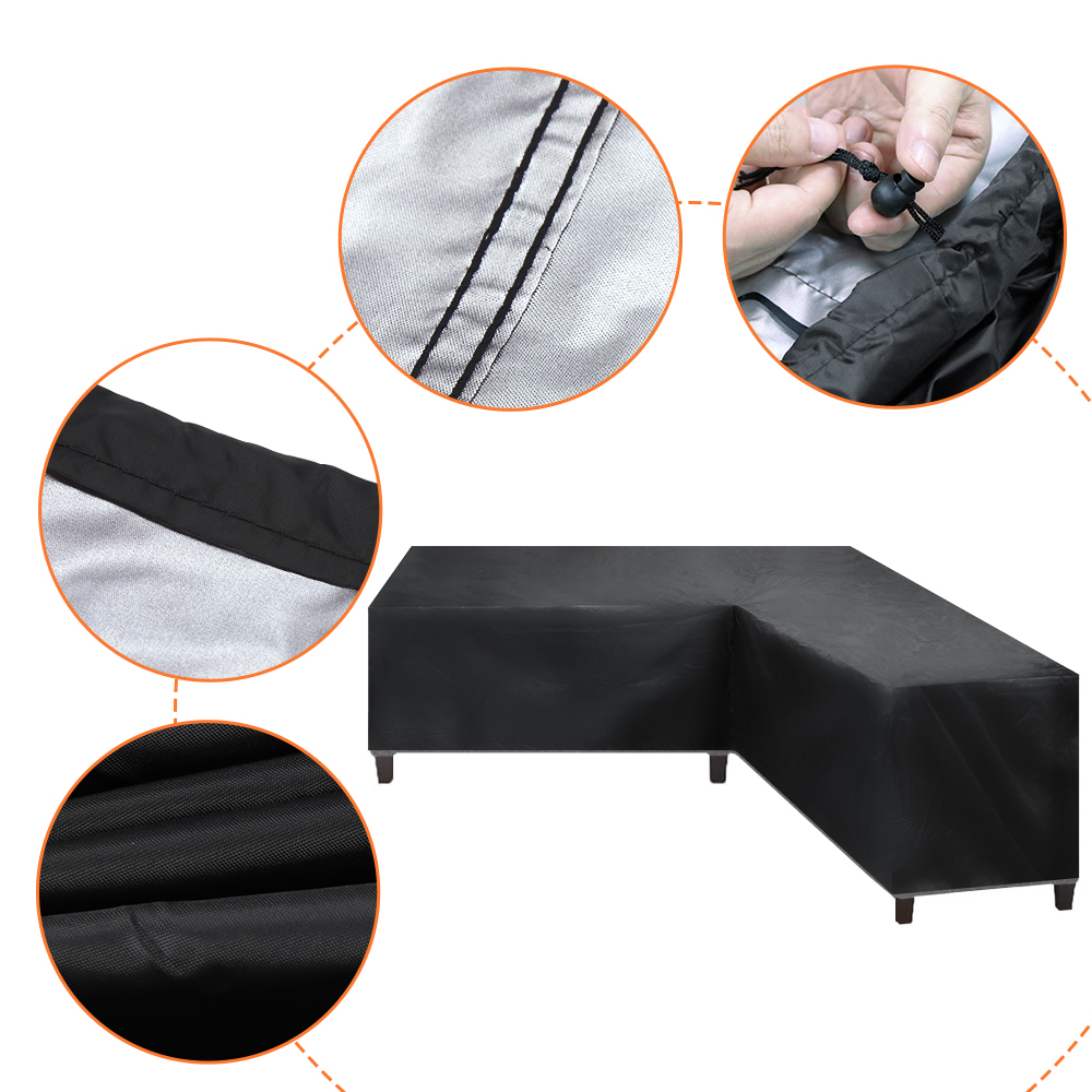 DONGPAI Patio Sectional Furniture Cover V Shaped Sofa Cover Waterproof Dustproof UV Resistant Outdoor Veranda Oxford Furniture Sofa Set Cover Couch Protector