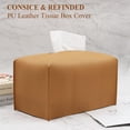 thumbnail image 4 of Tissue Box Cover, Modern Decorative PU Leather Rectangular Tissue Box Case Organizer Holder for Vanity Countertop, Night Stands, Livingroom, Office Desk & Car 9.5X5X5'', 4 of 7