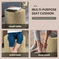 thumbnail image 6 of HOMEZY-US Pouf Ottoman, 100% Handwoven Seagrass Braided Pouffe, Boho Decor Floor Chair for Couch or Desk, Outdoor Ottomans for Garden, Round Footrest with Wood Frame, Home Decorative Seat for Balcony, 6 of 14