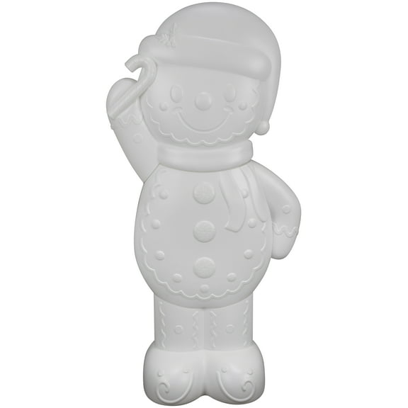 Paint Your Own Lighted Blow Mold Gingerbread Man Outdoor Christmas Decoration, White, 55.1", by Holiday Time