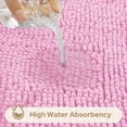 thumbnail image 5 of 3 Pieces Bathroom Rugs, Ultra Soft Non Slip Absorbent Chenille Toilet Bath Mat Set (Pink), 5 of 6