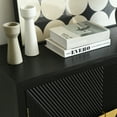 thumbnail image 5 of Industrial Style Self-Service Storage Cabinet, Console Table with Black V-Shaped Decorative Elements and 2 Doors, Suitable for Living Room, Dining Room, Hallway, Bedroom, Black, 5 of 9