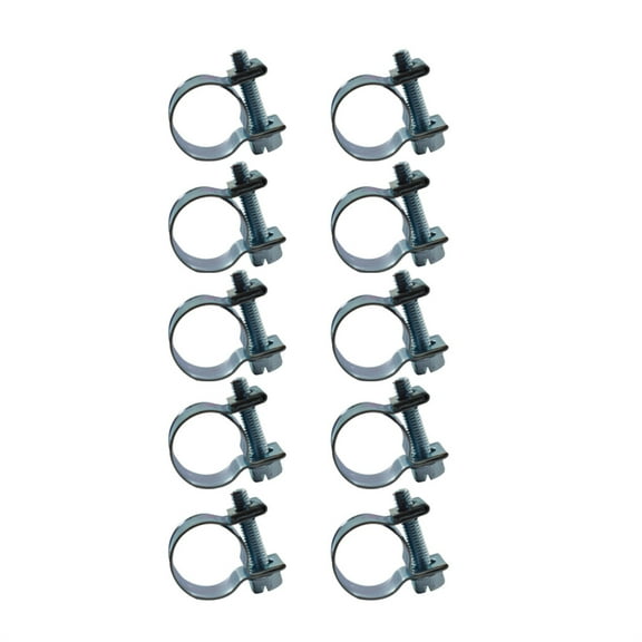 10Pack 13-15mm Zinc Plated Fuel Injection Hose Clamps Assortment Kit Adjustable Pipe Hose Clip Tube Clamps for Automotive, Agriculture(5/16 Dia)