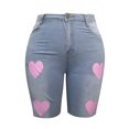 thumbnail image 4 of Pantalons Liquidation Jeans Tendance pour Femmes Trou Frangé Classique Multicolore Imprimé Papillon Bleu Xxxxxl, 4 of 7