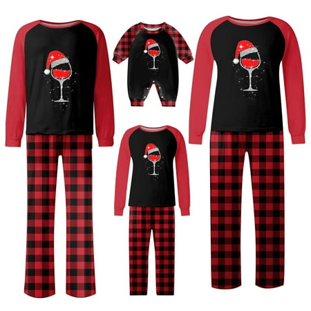 

Guvpev Merry Christmas Family Matching Pajamas Sets Plaid Deer Elk Print Holiday Xmas Pjs Sleepwear For Family Baby 6 Months