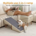 thumbnail image 3 of 2-in-1 Foldable Wooden Dog Stairs & Ramp for Small Dogs Cats, Split Ottoman Design Light Grey, 3 of 25