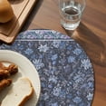 thumbnail image 3 of Navy Blue Floral Round 13 Inch Placemats Set of 4, Ethnic Tribe Abstract Art Flowers HeatResistant Non Slip Place Mats for Dining Table, Wipeable Braided Kitchen Table Mats for Housewarming, 3 of 9