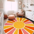 thumbnail image 6 of Sun Kids Rug,4 ft Rainbow Kids Rugs for Room,Non-Slip Washable Round Kid playroom rug,Ultra Soft Circle Nursery Rug Colorful Kids Area Rug for Kid Room Classroom Bedroom Living Room Decor（Pink）, 6 of 8
