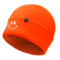 thumbnail image 2 of Dalix Embroidered Smile Face Beanie in Neon Orange, 2 of 5