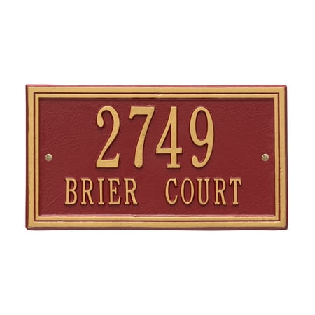 Personalized Whitehall Products Double Line 2-Line Standard Wall Plaque in Red/Gold