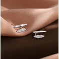 thumbnail image 5 of Solid 925 Sterling Silver CZ Huggie Earrings Half Hoops for Women Teens Double Hoop Earrings Studs Open Hoops Minimalist, 5 of 12