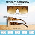 thumbnail image 3 of Gafas de sol cuadradas de gran tamaño para mujer y hombre, de una sola pieza, 3 of 3