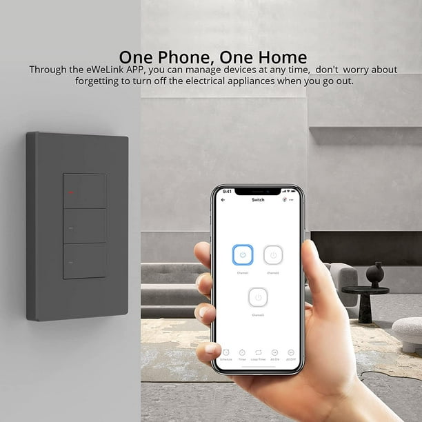 SONOFF M5 Smart Dimmer Switch Compatible with Alexa and Google Home, 2.4GHz  Smart Light Switch Wi-Fi Wall Switch , Neutral Wire Required 
