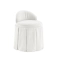 thumbnail image 3 of Rustic Manor Merle Rectangular Linen Slipcover Plywood Vanity Stool, Cream White, 3 of 8