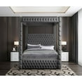 thumbnail image 6 of Meridian Furniture Canopy Royal King Bed, Grey Velvet, 6 of 7