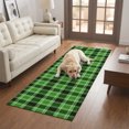 thumbnail image 2 of Hallway Runner Rug 2'x6', Green Checkered Kitchen Runner Rugs Non-Slip Carpet Mats, Modern Farmhouse Green Buffalo Plaid Bedside Rugs Runners Washable Floor Carpet for Bathroom Laundry Room, 2 of 8