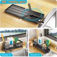 thumbnail image 3 of Kitchen Storage Sink Rack 304 Stainless Steel Sink Sponge Holder Multifunctional Kitchen Sink Organizer with Automatic Drain Tray (Black), 3 of 4