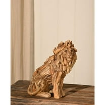 Naturecraft Resin Driftwood Collection Sitting Lion Figurine