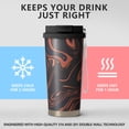 thumbnail image 4 of 18oz Travel Coffee Mug, 316 Stainless Steel Vacuum Insulated Tumbler with 2-in-1 Straw Lid & Strap, Liquid & Marble Print, 4 of 6