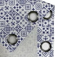 thumbnail image 4 of Ambesonne Indigo Grommet Curtain, Tile Square Abstract Pattern, 50" x 96", Indigo White, 4 of 6