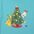 thumbnail image 2 of Girl's Pokemon Christmas Holiday Tree Friends Graphic Cropped T-Shirt Blue Small, 2 of 3