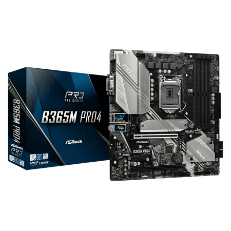 ASRock B365M Pro4 LGA 1151 (300 Series) Intel B365 HDMI SATA 6Gb/s USB 3.1 Micro ATX Intel