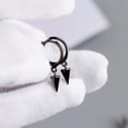 thumbnail image 5 of QQTDFG Punk Dangle Spikes Sterling Silver Huggie Hoop Drop Earrings F1271-Gray-black, 5 of 9