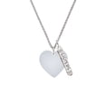 thumbnail image 2 of Delight Jewelry Acrylic 1" Imitation Pearl Heart Silvertone Sisters Best Friends Forever Bar Charm Necklace, 23", 2 of 4