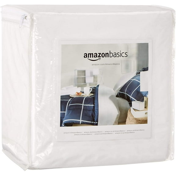 Mattress and Box Spring Protector, Waterproof, Zipper Enclosed Cover, 12 to 18 inches Depth, Queen, White