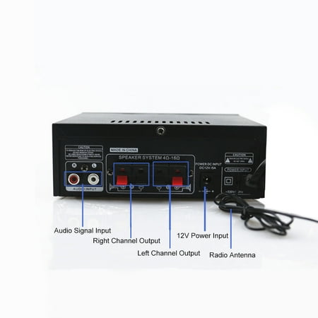 microphone 30w mini amplifier input dual lcd fm radio channel audio bt mp3 sd usb amp slot receiver remote affichage