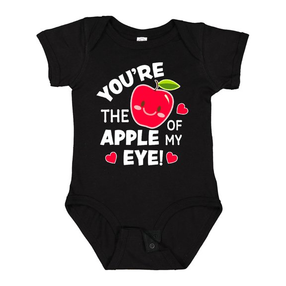 Inktastic Youre the Apple of My Eye Valentine Pun with Cute Apple Boys or Girls Baby Bodysuit