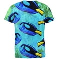 thumbnail image 2 of Blue Tang Fish Tropical Splatter All Over Mens T Shirt Multi SM, 2 of 2