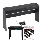 Korg LP180 88-Key Lifestyle Piano (Black) Bundle with Flip-Top Piano Bench and Piano Book (3 Items)