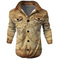 thumbnail image 2 of Lilgiuy Men Casual Printing Turndown Long Sleeved Button Pocket Outwear Jacket for Sports Gym Exersice, 2 of 5