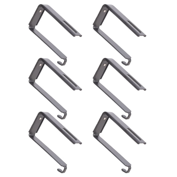 Adjustable Iron Hook Pack of 6 Weatherproof Clamp For Outdoor Lights Sturdy Wall Mount Organizers
