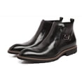 thumbnail image 3 of Botas altas para hombre, botas Martin de invierno, botas Chelsea con hebilla de cuero de vaca para hombre, botines con punta estrecha para hombre, 3 of 5