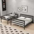 thumbnail image 5 of Harper & Bright Designs Twin XL Over Queen Bunk Bed, Wood Frame Detachable into 2 Separate Beds, Sturdy Platform Bunk with Guard Rail & Ladder, Grey, 5 of 11