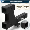 thumbnail image 6 of POFENZE Trailer Hitch for 2 Inch Receiver Adjustable 7.3"-9.3" Extension with Hitch Receiver with 5/8 inch Bolt Nut Clip 4000 lbs Matte Black, 6 of 8