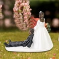 thumbnail image 4 of Cheers.US Wedding Cake Topper Bride Dragging Groom Funny Reluctant Groom Decorative Figurines Keepsake Marriage Party Decorations (Reluctant Groom), 4 of 7