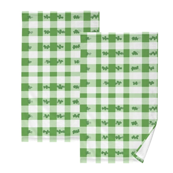 Ryvnso St Patricks Leaf Cotton Hand Towels Sets Face Towel 2 PCs Bathroom Decorative