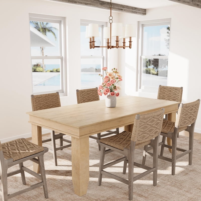 TROPOW Farmhouse Dining Table for 6-8 People, 71 in Long Kitchen Tables with Wooden Sturdy Frame, 6 ft Large Rectangular Dinner Table for Dining Room, Kitchen