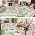 thumbnail image 5 of Large Area Rugs for Living Room Bedroom, Easter 6'x9' Rug Washable Carpet Runner Indoor Outdoor, Spring Rustic Rabbit Botanical Flowers Eggs Plaid Non Slip Floor Mats Rug for Kitchen, Playroom, 5 of 8