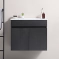 thumbnail image 2 of M optimized 24 Inch Bathroom Cabinet with White Ceramic Basin, 2 Cabinet Doors Vanity, Solid Wood Wall Mounted Cabinet Washing Sink Set, 2 of 9